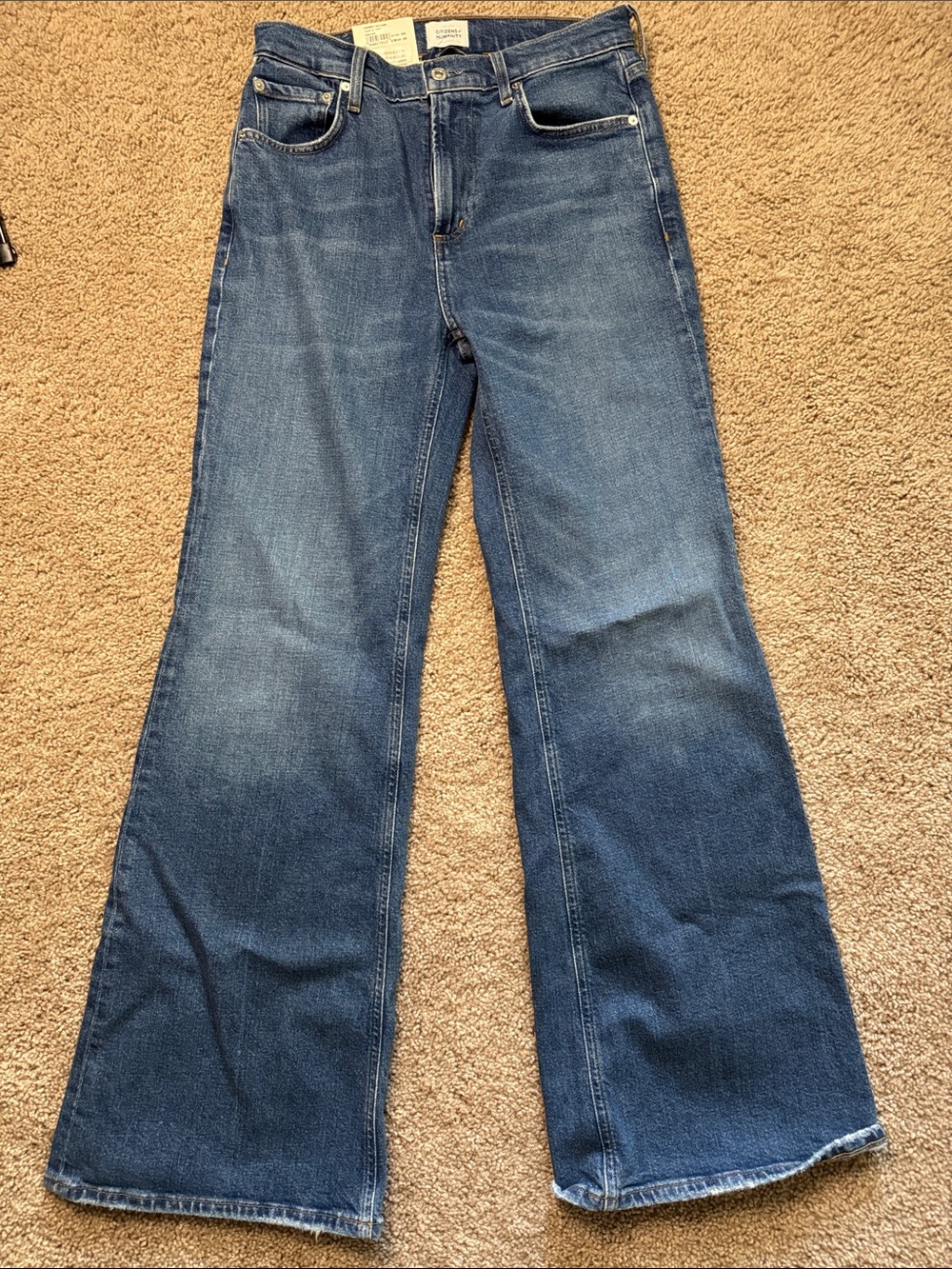 Citizens Of Humanity Blue Wide-Leg Flare Jeans